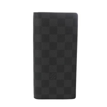 ルイ ヴィトン ダミエグラフィット ポルトフォイユ ブラザ ブラック/グレー N62665 ダミエキャンバス メンズ 財布 【中古】【purse】