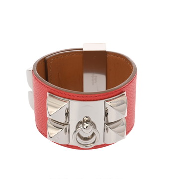 エルメス コリエドシアン ブレスレット #S ローズジャイプール/シルバー金具 ヴォーエプソン レディース ジュエリー 【中古】【jewelry】