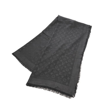 ルイ ヴィトン モノグラム ショール モノグラム アントラシット グレー M74752 シルク60% ウール40% レディース 【中古】【other】