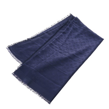 ルイ ヴィトン ショール モノグラム  ブルーニュイ M72412 シルク60％/ウール40％ レディース 【中古】【other】