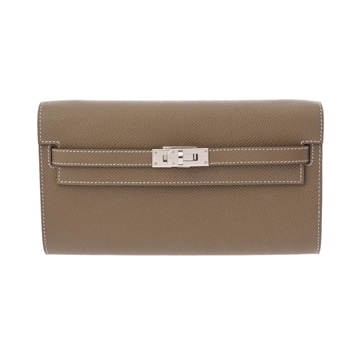 エルメス ケリーウォレット ロングトゥーゴー エトゥープ ヴォーエプソン レディース 財布 【中古】【purse】