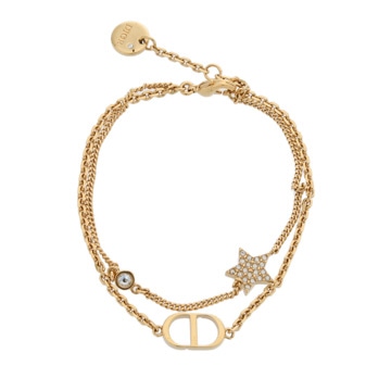 ディオール PETIT CD ダブルブレスレット ゴールド/ホワイト B1133PMTCY_D301 メタル/クリスタル レディース ジュエリー 【中古】【jewelry】