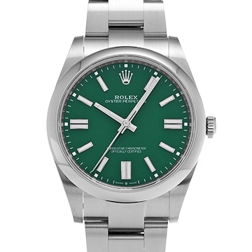 ロレックス オイスターパーペチュアル 41 124300 グリーン メンズ 時計 【中古】【wristwatch】