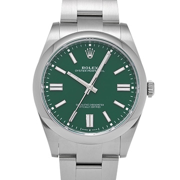 ロレックス オイスターパーペチュアル 41 124300 グリーン メンズ 時計 【中古】【wristwatch】