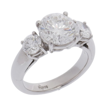 ノーブランド ダイヤリング メイン石3.015ct シルバー Pt900プラチナ レディース ジュエリー 【中古】【jewelry】