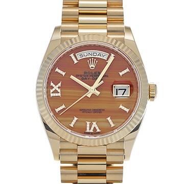 ロレックス デイデイト 36 128238 カーネリアン/ダイヤモンド メンズ 時計 【中古】【wristwatch】