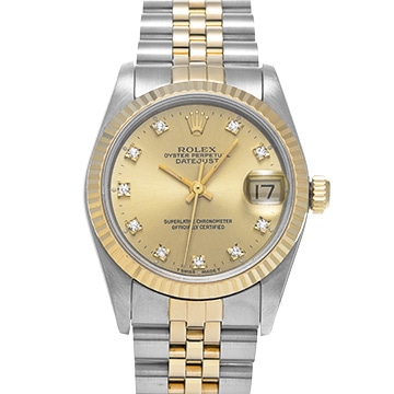 ロレックス デイトジャスト 68273G シャンパン/ダイヤモンド ユニセックス 時計 【中古】【wristwatch】