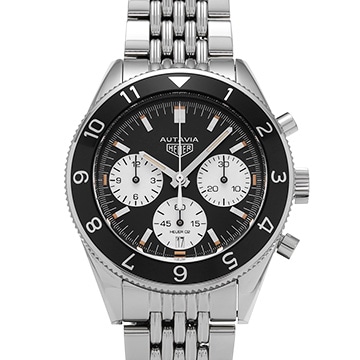 タグ ホイヤー オータヴィア ヘリテージ キャリバーホイヤー02 クロノグラフ CBE2110.BA0687 ブラック/ホワイト メンズ 時計 【中古】【wristwatch】