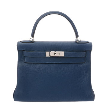 エルメス ケリー 28 内縫い 2WAY ディープブルー トリヨンクレマンス レディース バッグ 【中古】【bag】
