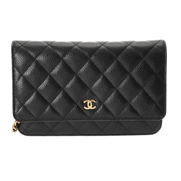 シャネル マトラッセ クラシック チェーンウォレット ブラック AP0250 グレインドカーフスキン レディース バッグ 【中古】【bag】