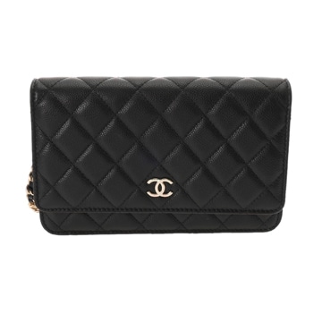 シャネル マトラッセ クラシック チェーンウォレット ブラック AP0250 グレインドカーフスキン レディース バッグ 【中古】【bag】