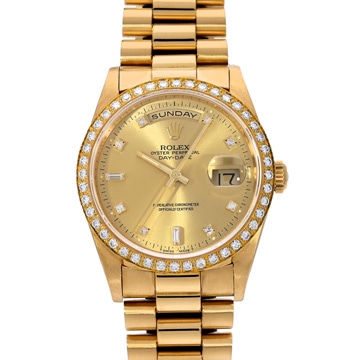 ロレックス デイデイト 18348A シャンパン/ダイヤモンド メンズ 時計 【中古】【wristwatch】
