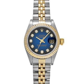 ロレックス デイトジャスト 79173G ブルー・グラデーション/ダイヤモンド レディース 時計 【中古】【wristwatch】