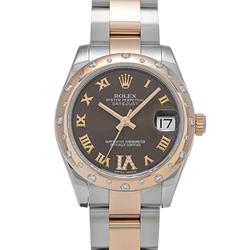ロレックス デイトジャスト 31 178341 チョコレートブラウン/ダイヤモンド ユニセックス 時計 【中古】【wristwatch】