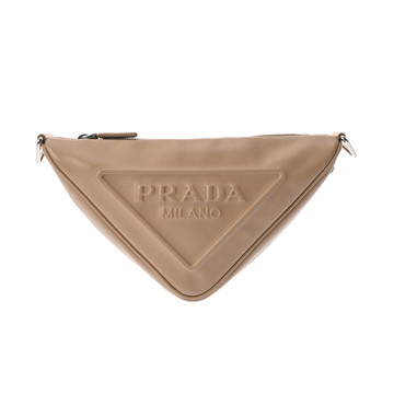 プラダ トライアングル ベージュ 1BH190 レザー ユニセックス バッグ 【中古】【bag】