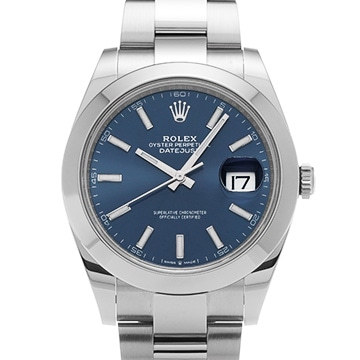 ロレックス デイトジャスト 41 126300 ブライトブルー メンズ 時計 【中古】【wristwatch】