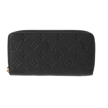ルイ ヴィトン モノグラムアンプラント ジッピーウォレット ノワール M61864 レザー メンズ 財布 【中古】【purse】