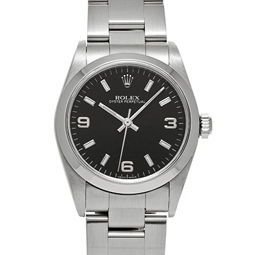 ロレックス オイスターパーペチュアル 77080 ブラック ユニセックス 時計 【中古】【wristwatch】