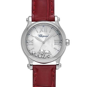 ショパール ハッピースポーツ 日本限定アーティーエディション 278590-3011 ホワイトシェル レディース 時計 【中古】【wristwatch】