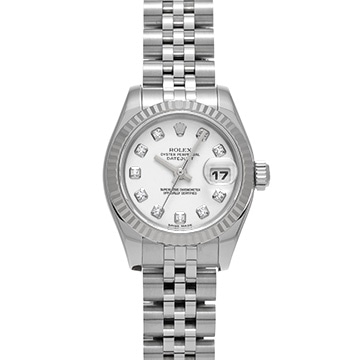 ロレックス デイトジャスト 179174G ホワイト/ダイヤモンド レディース 時計 【中古】【wristwatch】
