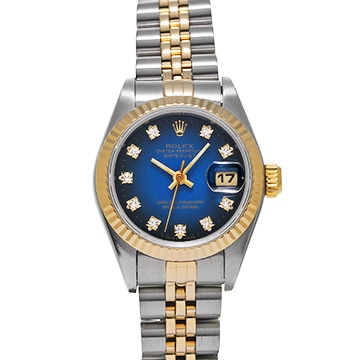 ロレックス デイトジャスト 69173G ブルー・グラデーション/ダイヤモンド レディース 時計 【中古】【wristwatch】