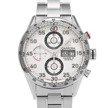 タグ ホイヤー カレラ キャリバー16 クロノグラフ デイデイト CV2A11.BA0796 シルバー メンズ 時計 【中古】【wristwatch】