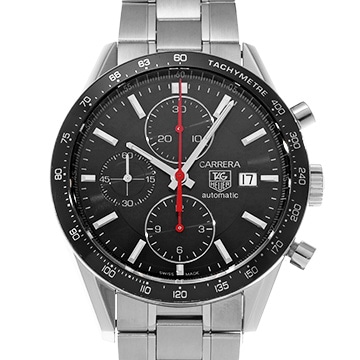 タグ ホイヤー カレラ キャリバー16 クロノグラフ CV2014.BA0786 ブラック メンズ 時計 【中古】【wristwatch】