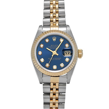 ロレックス デイトジャスト 69173G ブルー/ダイヤモンド レディース 時計 【中古】【wristwatch】