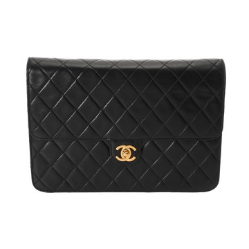 シャネル マトラッセ チェーンショルダー ブラック ラムスキン レディース バッグ 【中古】【bag】
