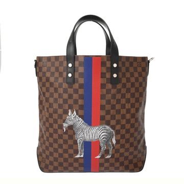 ルイ ヴィトン ダミエサバンナ アトラストート チャップマンブラザーズ ブラウン N42702 ダミエキャンバス ユニセックス バッグ 【中古】【bag】