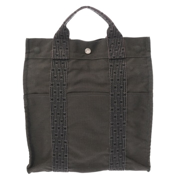 エルメス エールライン アド MM グレー キャンバス ユニセックス バッグ 【中古】【bag】