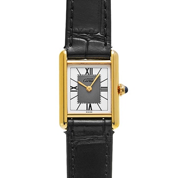 カルティエ マストタンク ヴェルメイユ SM 5057001 グレー/ホワイト レディース 時計 【中古】【wristwatch】