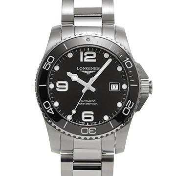 ロンジン ハイドロコンクエスト L3.781.4.56.6 ブラック メンズ 時計 【中古】【wristwatch】