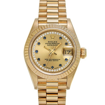 ロレックス デイトジャスト 69178LS シャンパン/ダイヤモンド/サファイア レディース 時計 【中古】【wristwatch】