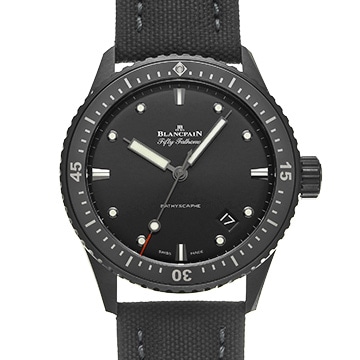 ブランパン フィフティ ファゾムス バチスカーフ 5000 0130 B52A ブラック メンズ 時計 【中古】【wristwatch】