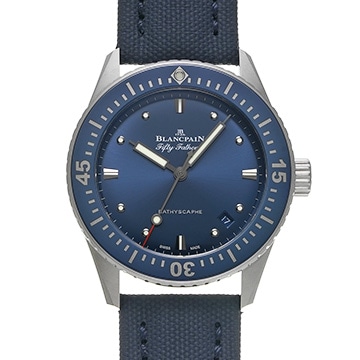 ブランパン フィフティ ファゾムズ バチスカーフ 5100 1140 O52A ブルー メンズ 時計 【中古】【wristwatch】