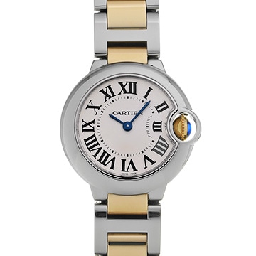 カルティエ バロンブルー ドゥ カルティエ 28mm W69007Z3 シルバー レディース 時計 【中古】【wristwatch】