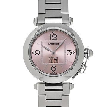 カルティエ パシャC ビッグデイト W31058M7 ピンク ユニセックス 時計 【中古】【wristwatch】