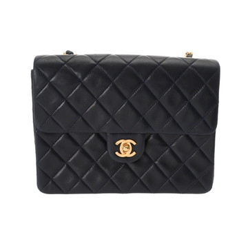 シャネル マトラッセ チェーンショルダー 20 ネイビー ラムスキン レディース バッグ 【中古】【bag】