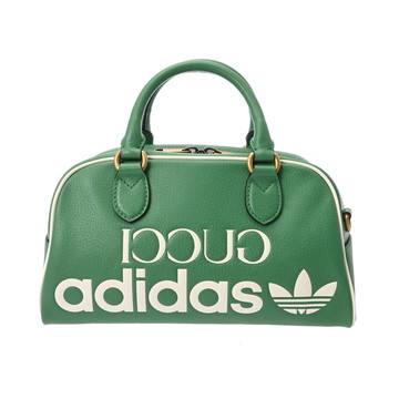 グッチ グッチ×アディダス ミニ ダッフルバッグ グリーン 727558 525040 レザー ユニセックス バッグ 【中古】【bag】