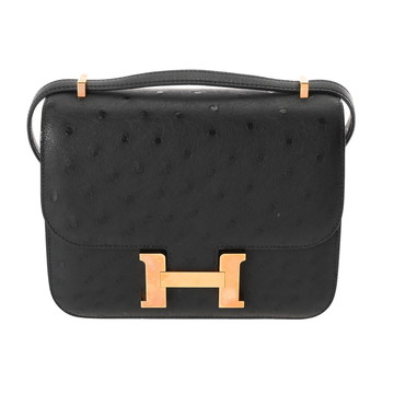 エルメス コンスタンス3 18 ブラック オーストリッチ レディース バッグ 【中古】【bag】