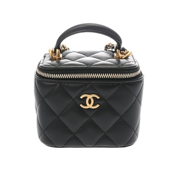 シャネル マトラッセ スモール ヴァニティケース ブラック AP2198 ラムスキン レディース バッグ 【中古】【bag】