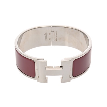 エルメス クリックH パープル/シルバー金具 エナメル レディース ジュエリー 【中古】【jewelry】