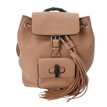 グッチ バックパック ベージュ 387149 204990 バンブー/レザー レディース バッグ 【中古】【bag】