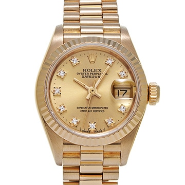ロレックス デイトジャスト 69178G シャンパン/ダイヤモンド レディース 時計 【中古】【wristwatch】