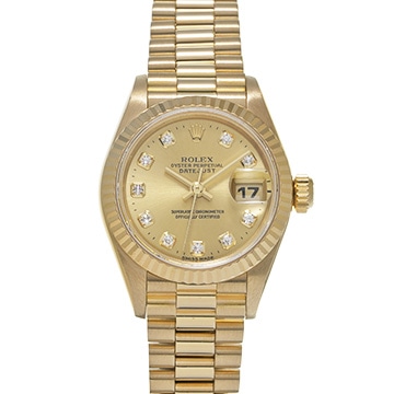 ロレックス デイトジャスト 69178G シャンパン/ダイヤモンド レディース 時計 【中古】【wristwatch】