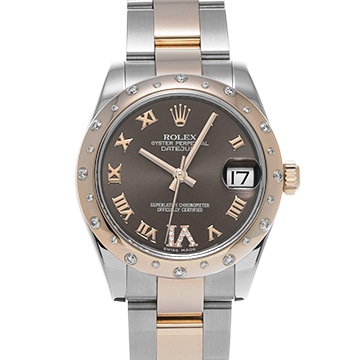 ロレックス デイトジャスト 31 178341 チョコレートブラウン/ダイヤモンド ユニセックス 時計 【中古】【wristwatch】