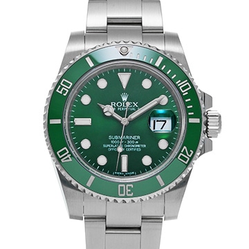 ロレックス サブマリーナ デイト 116610LV グリーン メンズ 時計 【中古】【wristwatch】