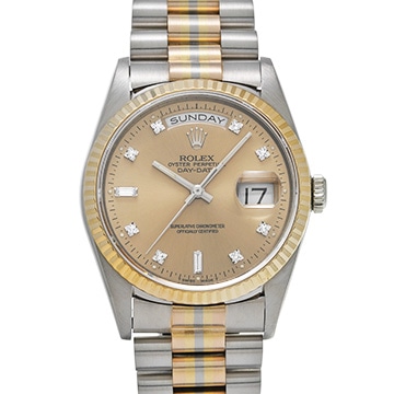 ロレックス デイデイト トリドール 18239BIC シャンパン/ダイヤモンド メンズ 時計 【中古】【wristwatch】