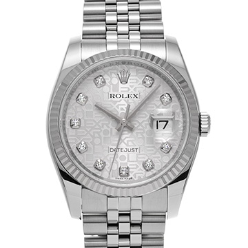 ロレックス デイトジャスト 116234G シルバーコンピュータ/ダイヤモンド メンズ 時計 【中古】【wristwatch】